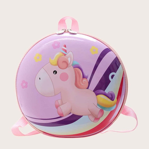 

Girls Cartoon Unicorn Graphic Circle Bag, Multicolor
