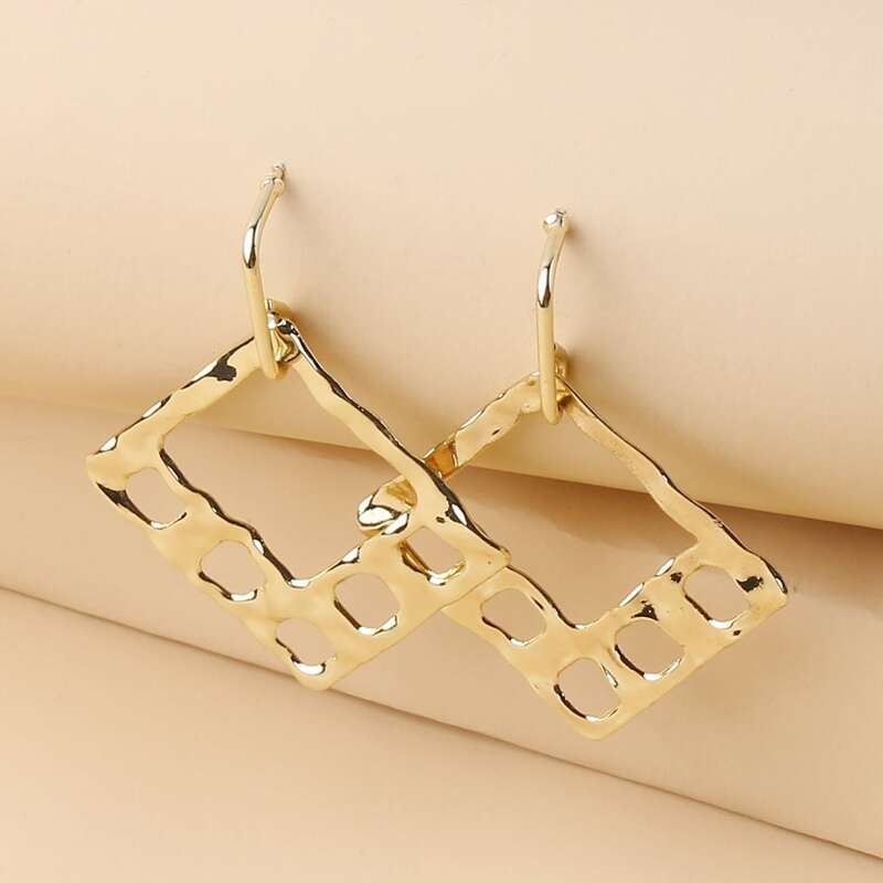 

Geo Drop Earrings, Gold
