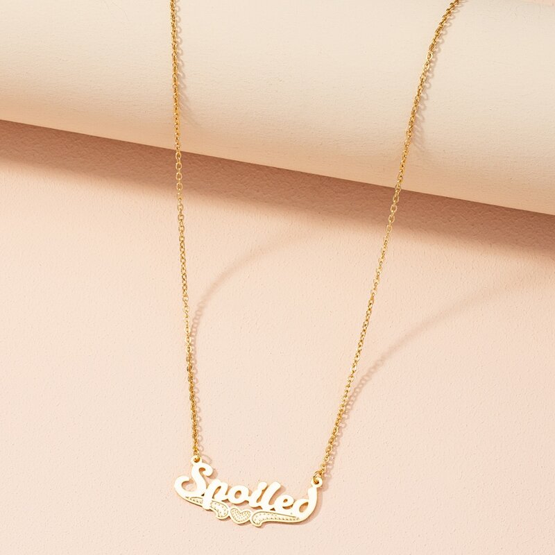 

Letter Design Chain Necklace, Gold