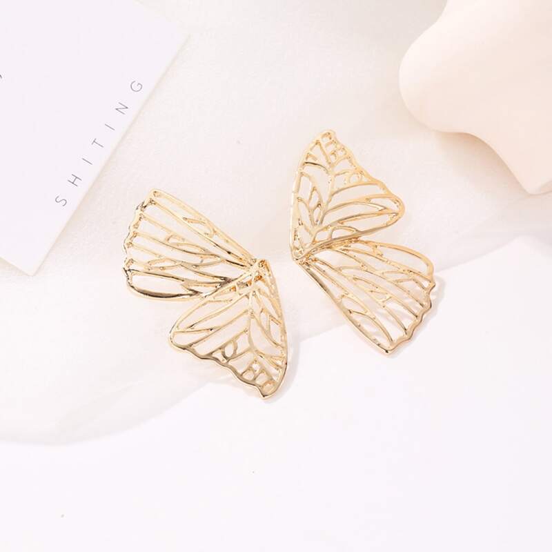 

Butterfly Decor Stud Earrings, Gold