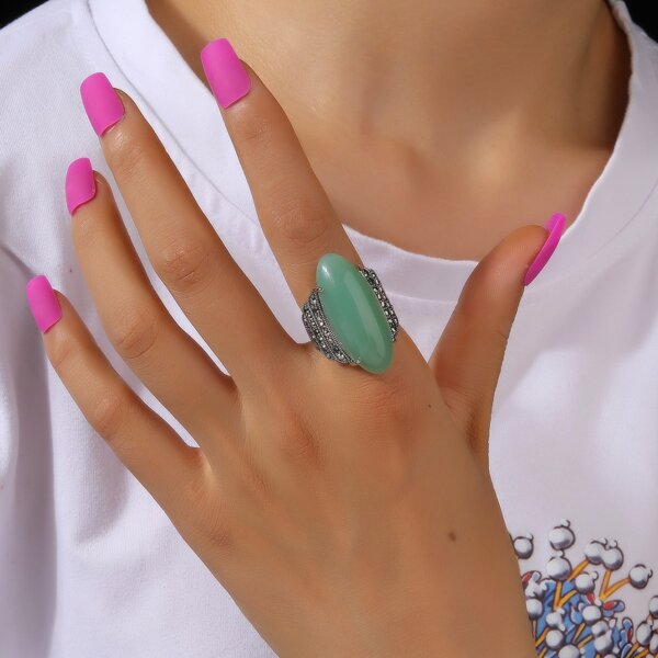 

Gemstone Decor Ring, Green