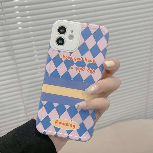 

Argyle Pattern Phone Case, Multicolor