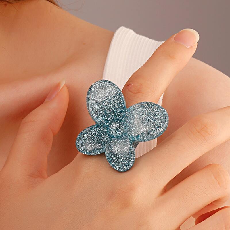 

Butterfly Decor Ring, Baby blue