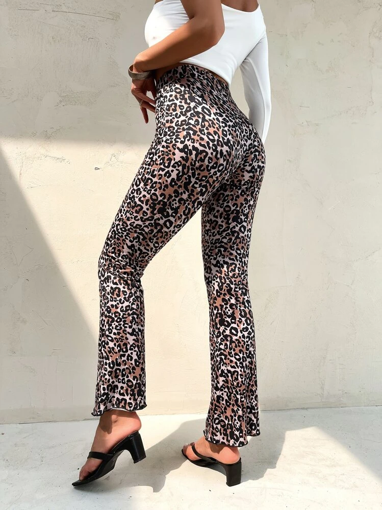 Leopard Elegant Kvinnor Byxor - Multifärgad - Visa 2
