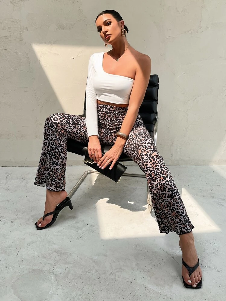 Leopard Elegant Kvinnor Byxor - Multifärgad - Visa 4
