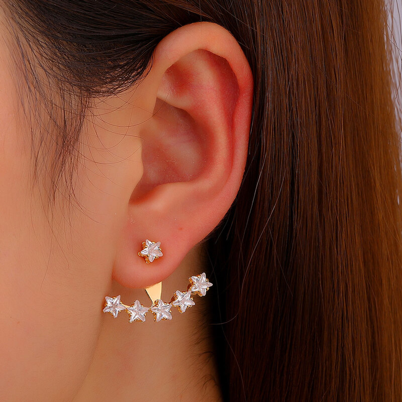 

Rhinestone Decor Earrings, Gold