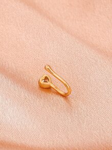 方晶鋯石裝飾鼻環銅水晶龐克非穿孔適合男人及女人-製作A大膽個性帶這潮流前衛身體鏈禮品 - 金黃色 - 查看 2