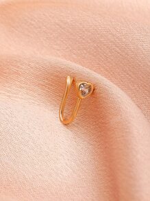 方晶鋯石裝飾鼻環銅水晶龐克非穿孔適合男人及女人-製作A大膽個性帶這潮流前衛身體鏈禮品 - 金黃色 - 查看 3