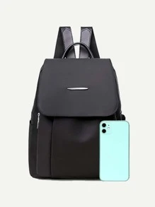 Minimalist Large Capacity Backpack, School Supplies, School Backpack, School Bag, Backpack For School, Back To School Backpack, School Bookbag, Big Backpack, Backpack School, Back To School Bags, Waterproof, Lightweight, Portable, Business Casual, Suitable For Teen Girls Women College Students, Teacher, White-Collar Workers, Perfect For Back To School, First Day Of School, College, Work, Business, Commute, Office - Black - View 6