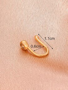 方晶鋯石裝飾鼻環銅水晶龐克非穿孔適合男人及女人-製作A大膽個性帶這潮流前衛身體鏈禮品 - 金黃色 - 查看 4