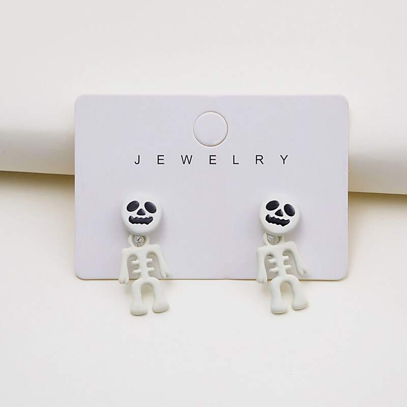 

Skeleton Drop Earrings, White