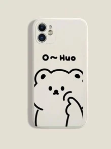 Cartoon Bear Phone Case - White - View 1