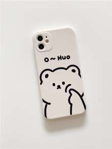 Cartoon Bear Phone Case - White - View 3
