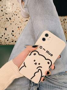 Cartoon Bear Phone Case - White - View 4