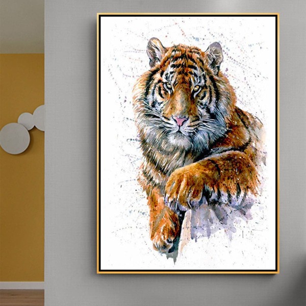 

Tiger Print DIY Diamond Unframed Painting, Multicolor