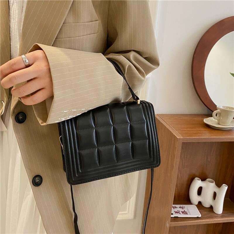 

Minimalist Flap Satchel Bag, Black