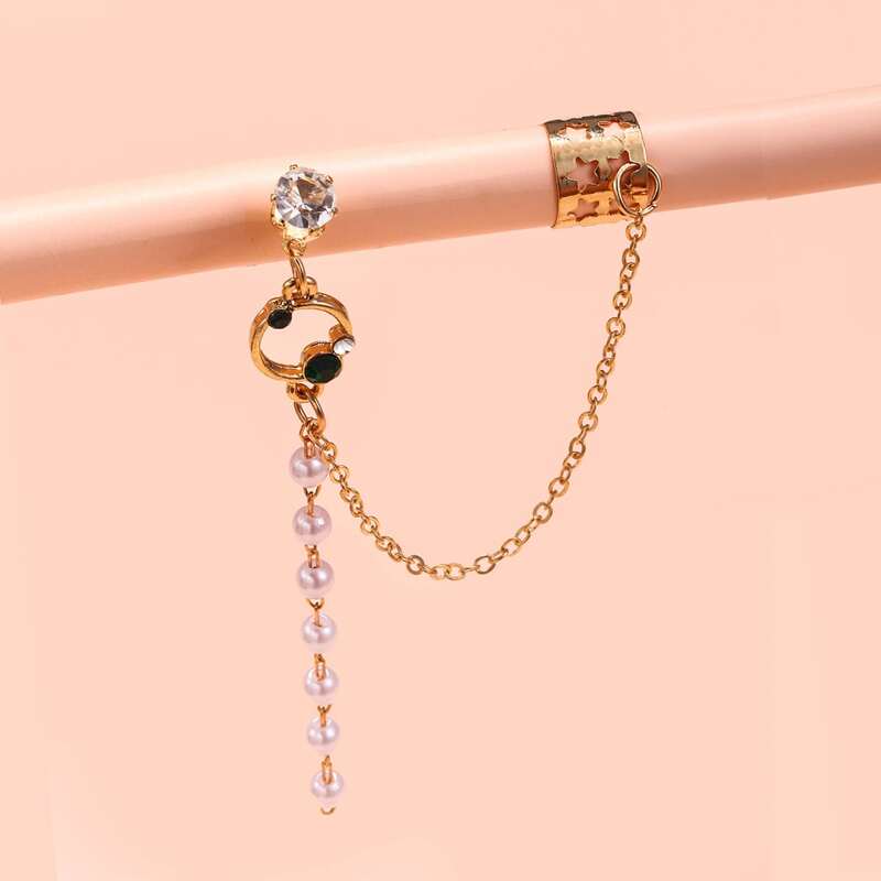 

1pc Faux Pearl Decor Earring, Multicolor