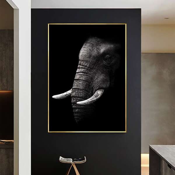 

Elephant Print DIY Diamond Unframed Painting, Multicolor