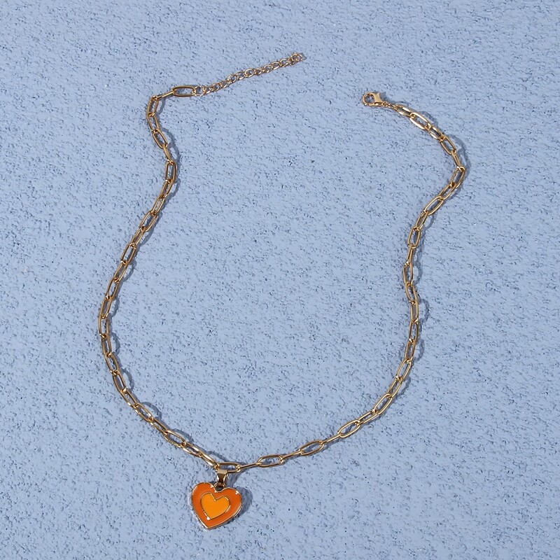

Heart Pendant Chain Necklace, Gold