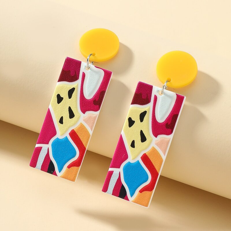 

Graphic Drop Earrings, Multicolor