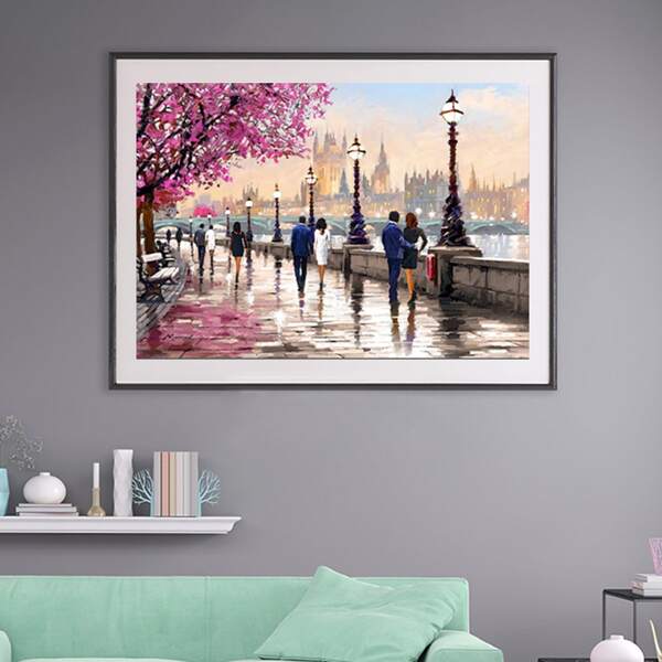 

Scenery Print DIY Diamond Unframed Painting, Multicolor