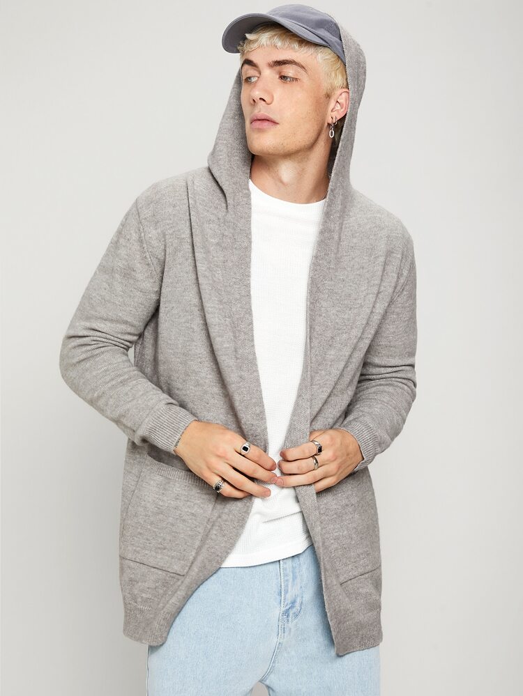 open hooded cardigan
