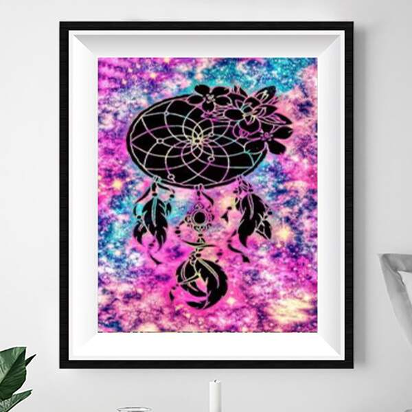 

DIY Алмазная картина без рамы с принтом перьев, Многоцветный