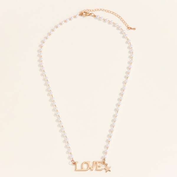 

Letter Decor Necklace, Gold