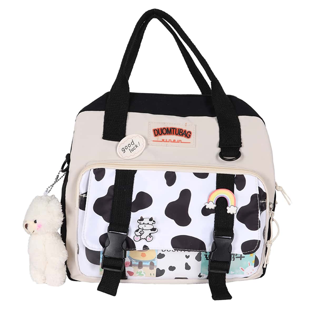 

Cow Print Backpack, Black