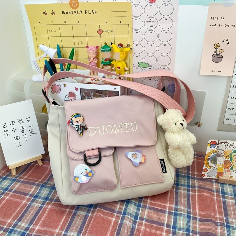 

Pocket Front Crossbody Bag, Pink