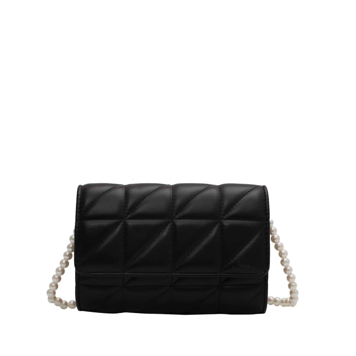 

Quilted Flap Crossbody Bag, Black
