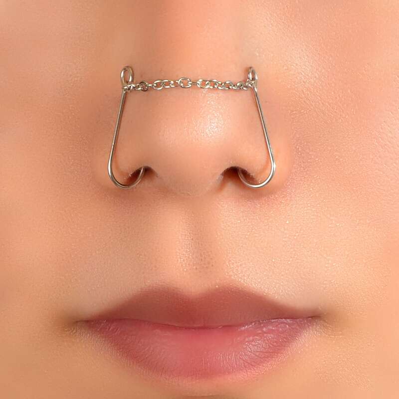 

Chain Decor Nose Ring, Silver