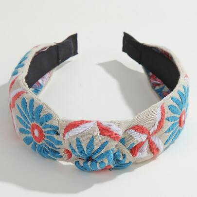 Flower Embroidered Headband