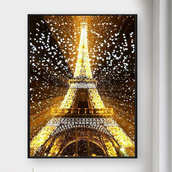 

Eiffel Tower Print DIY Diamond Unframed Painting, Multicolor