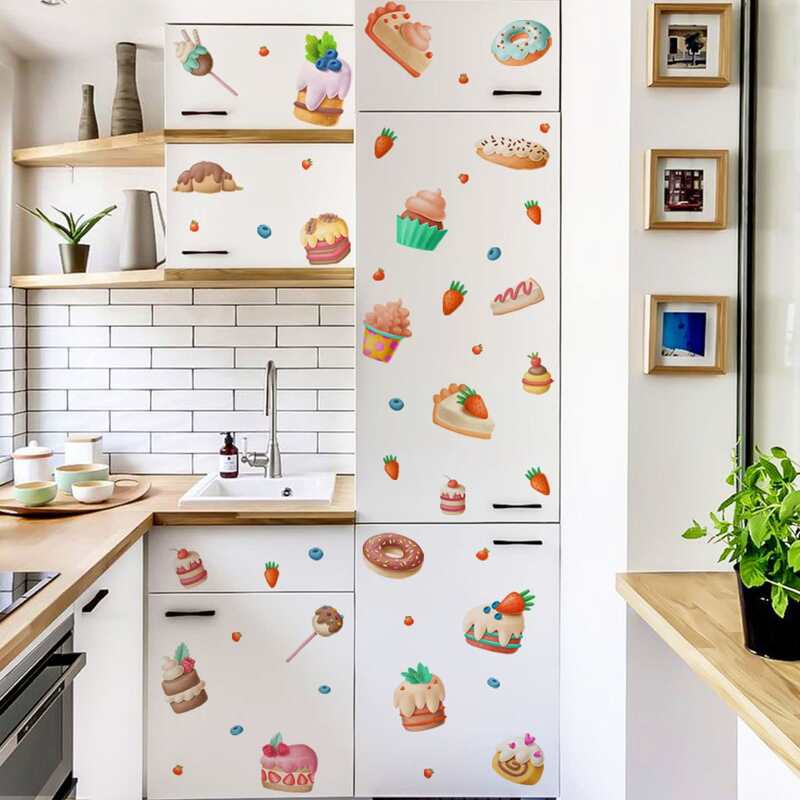 

1set Food Print Wall Sticker, Multicolor