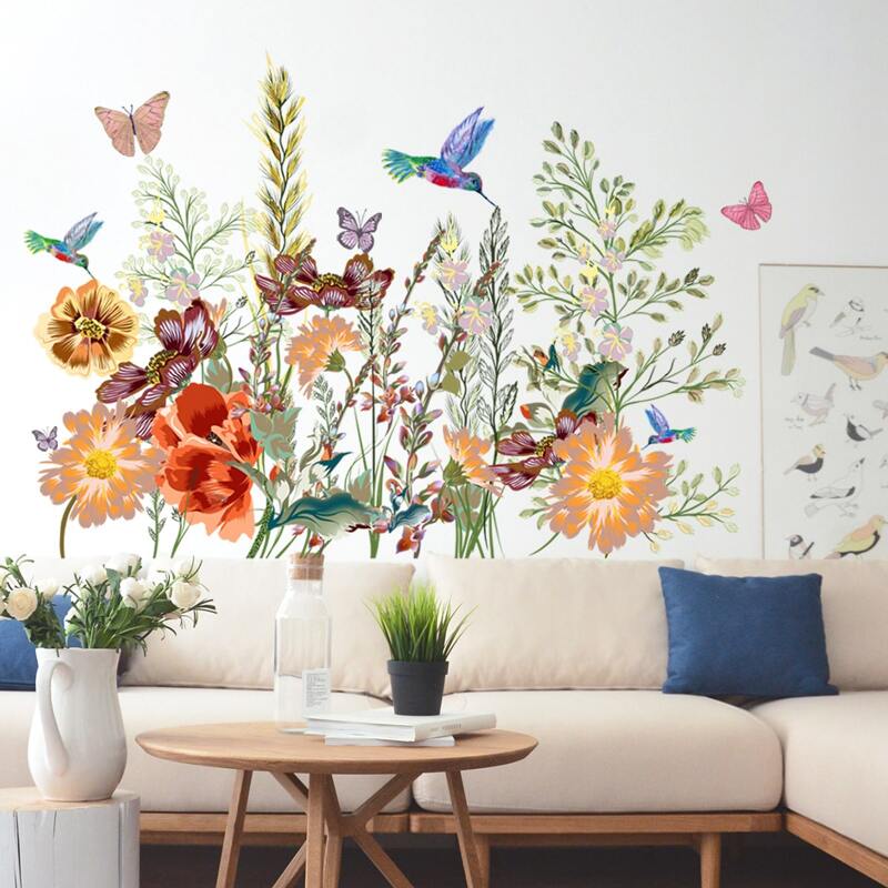 

Flower Print Wall Sticker, Multicolor