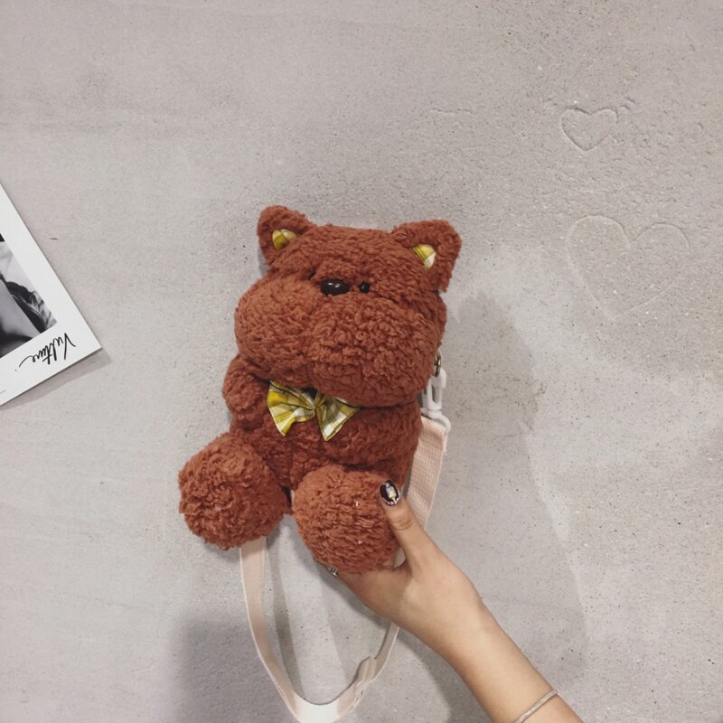 

Fluffy Crossbody Bag, Brown