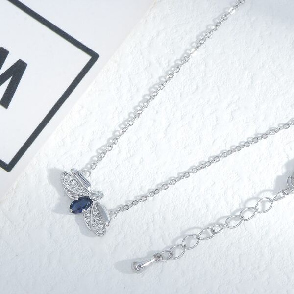 

Zircon Insect Charm Necklace, Silver