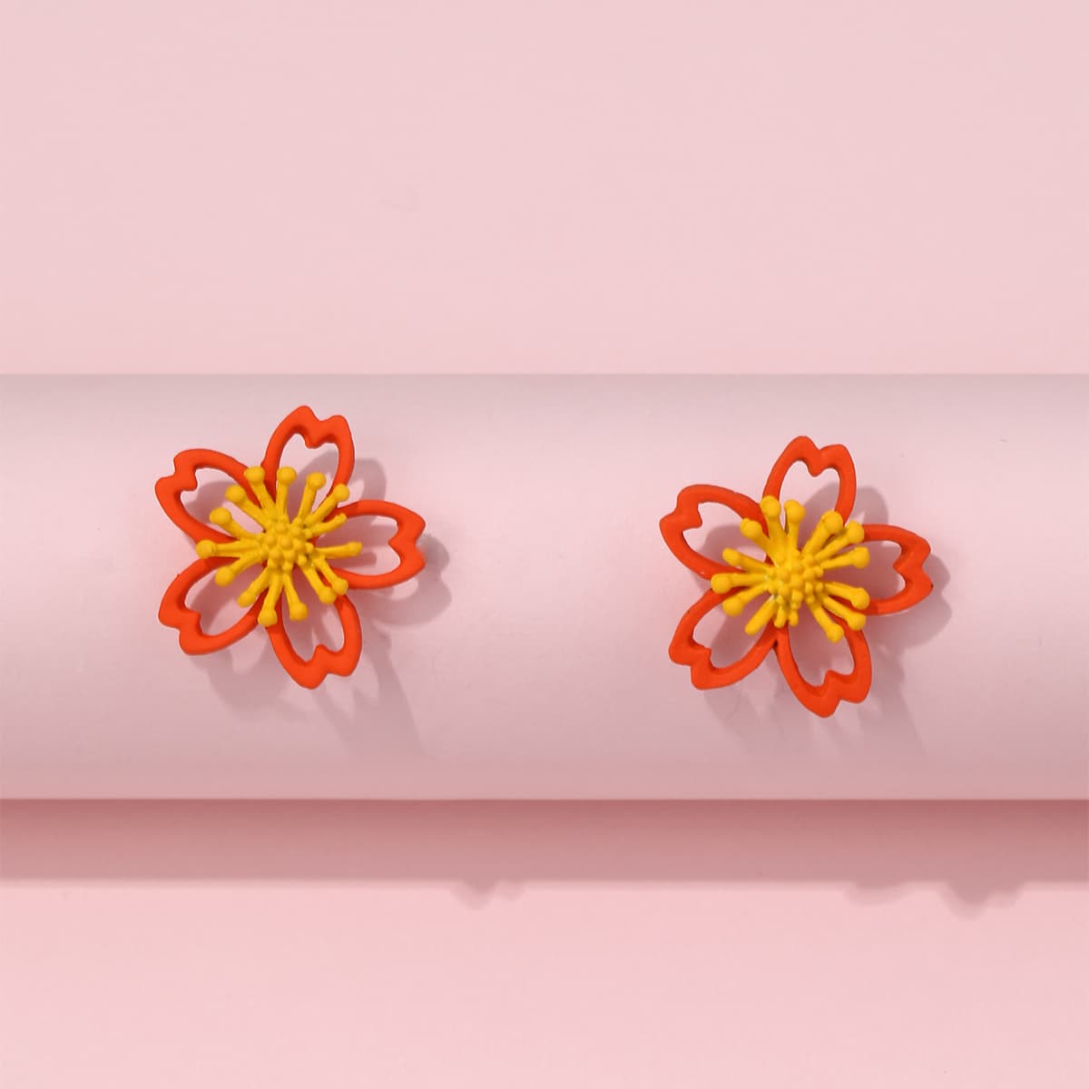 

Floral Stud Earrings, Orange