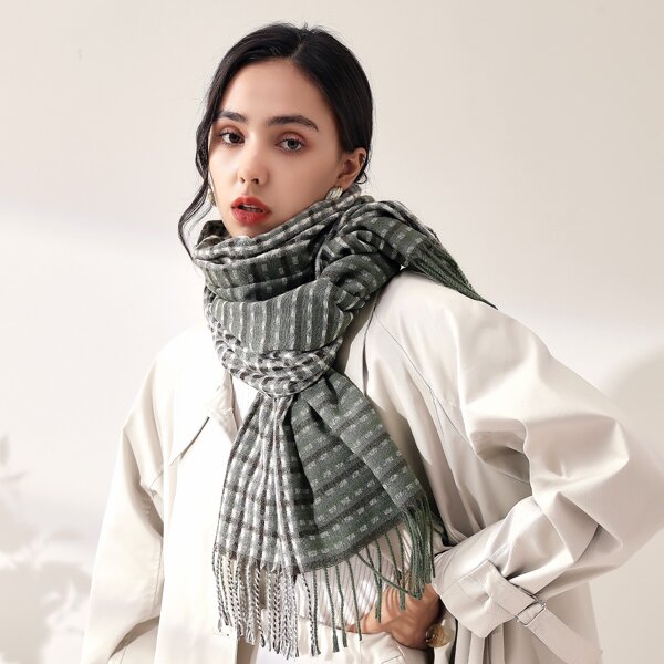 

Fringe Hem Scarf, Multicolor