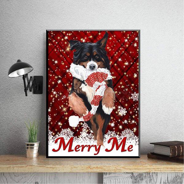 

Christmas Dog Print DIY Diamond Unframed Painting, Multicolor