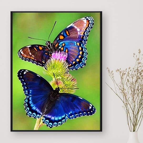 

Butterfly Print DIY Diamond Unframed Painting, Multicolor