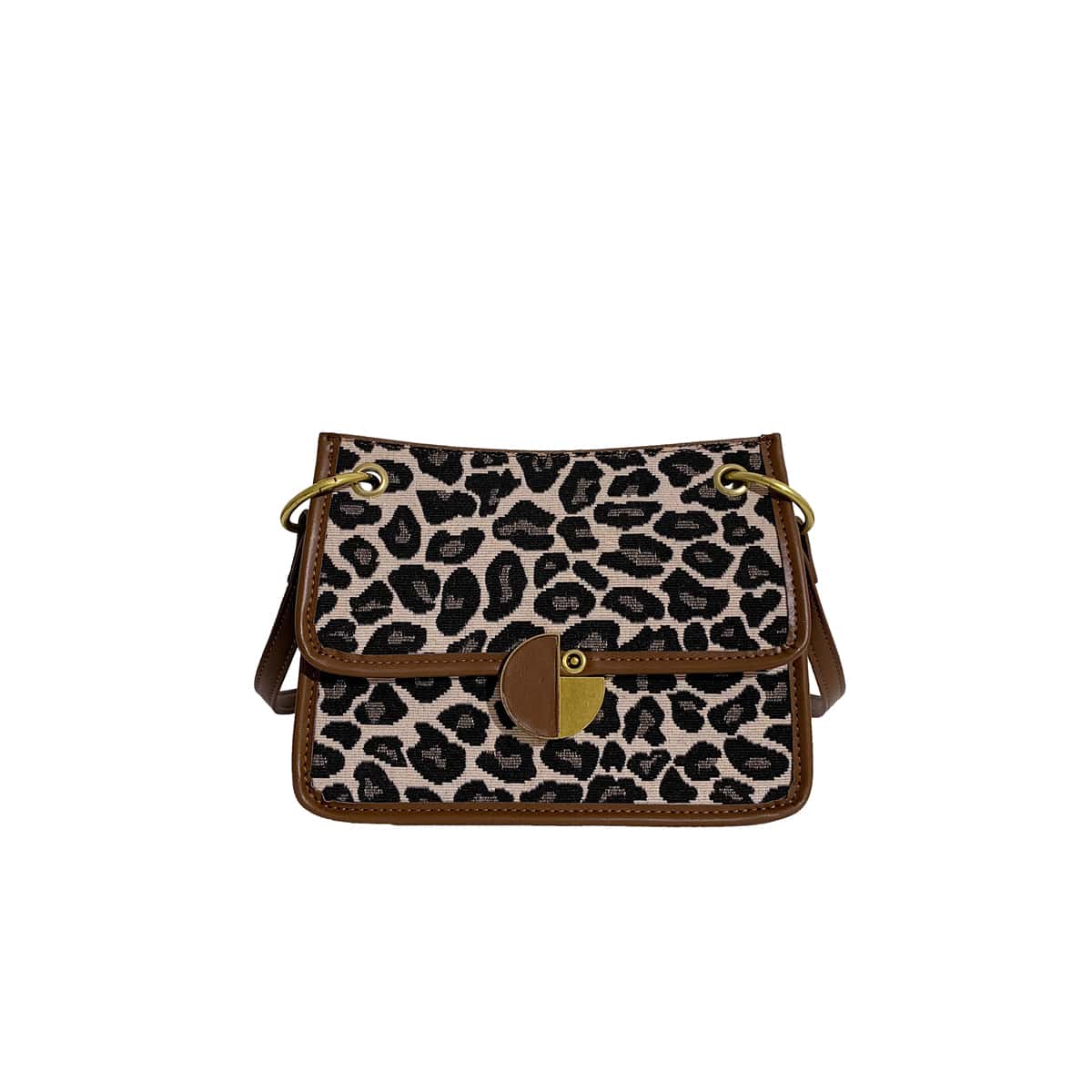 

Leopard Flap Crossbody Bag, Brown