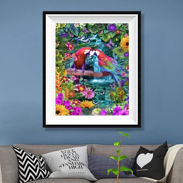

Parrot Print DIY Diamond Unframed Painting, Multicolor