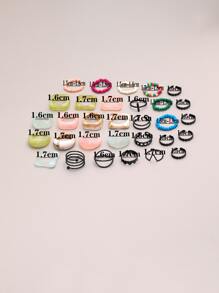31pcs Heart & Geometric Decor Ring - Multicolor - View 4
