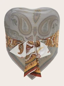 SHEIN VCAY 大碼佩斯利圖案繫帶露背抹胸上衣 - 彩色 - 查看 2