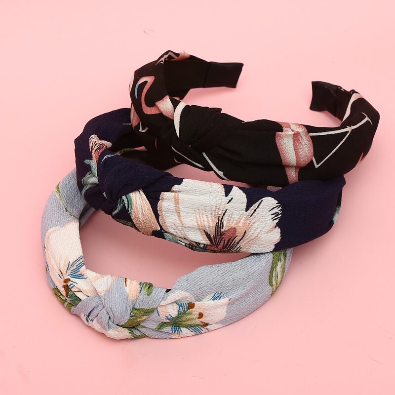 

3pcs Flower Graphic Headband, Multicolor