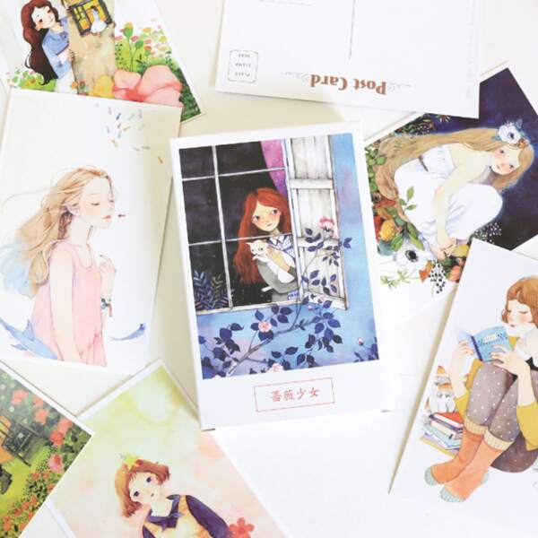 

30pcs Figure Graphic Random Postcard, Multicolor