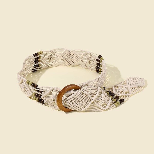 

Bead Decor Woven Belt, Multicolor