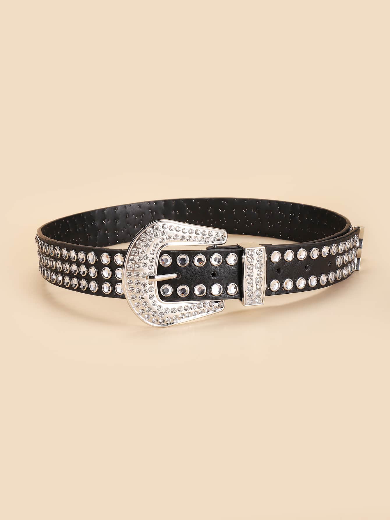 Cinturón con hebilla con diseño de diamante de imitación - Multicolor - Ver 1
